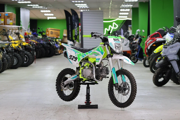Питбайк Motoland TCX125 Зеленый 17/14 (фара, кикстартер) pitbikemarket.ru