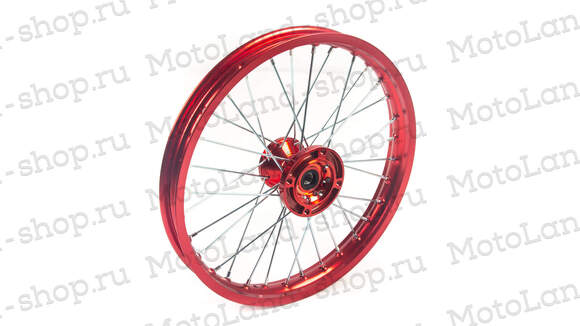 Обод передний 17 (1,60-R17 d=15mm) CNC ступица, алюминий/красный X-TECH pitbikemarket.ru